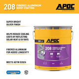 APOC High-Gloss Silver Fibered Aluminum Roof Coating 5 gal