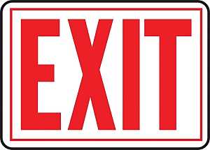 Hy-Ko SS-2W Sign, Exit, Red Legend, White Background, Aluminum, 9-1/4 in H x 14 in W Dimensions, Pack of 12