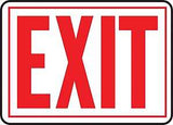 Hy-Ko SS-2W Sign, Exit, Red Legend, White Background, Aluminum, 9-1/4 in H x 14 in W Dimensions, Pack of 12