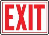 Hy-Ko SS-2W Sign, Exit, Red Legend, White Background, Aluminum, 9-1/4 in H x 14 in W Dimensions, Pack of 12