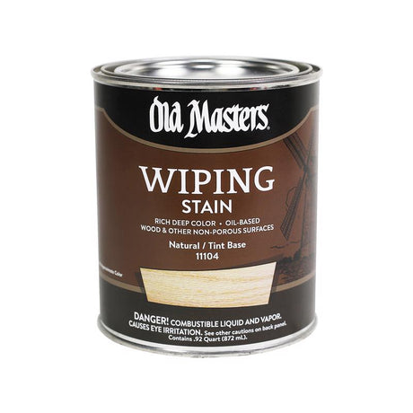Old Masters Semi-Transparent Natural Oil-Based Wiping Stain 1 qt, Pack of 4