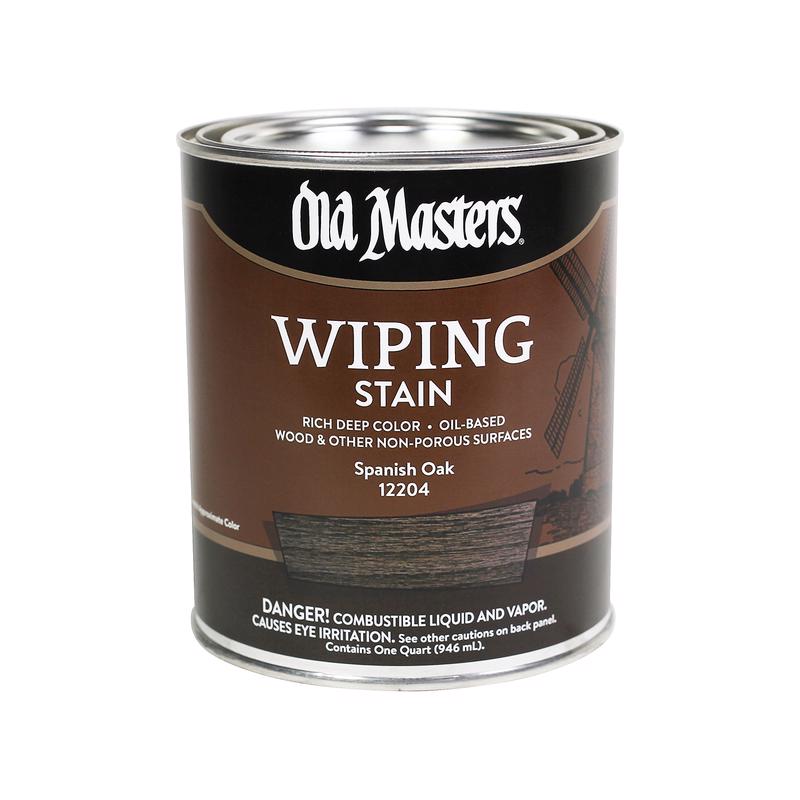 Old Masters Semi-Transparent Spanish Oak Oil-Based Wiping Stain 1 qt, Pack of 4