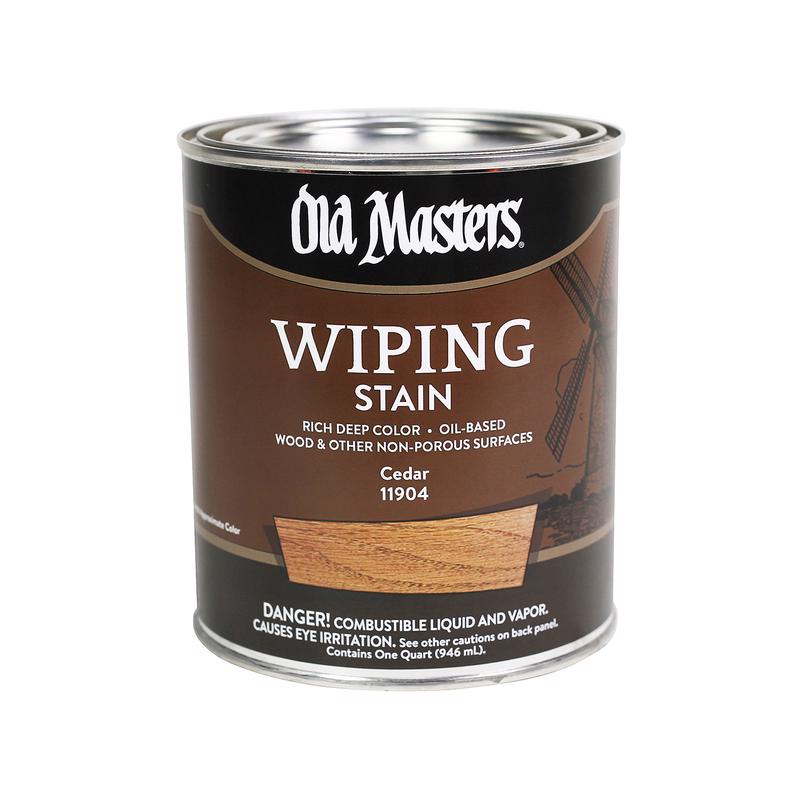 Old Masters Semi-Transparent Cedar Oil-Based Wiping Stain 1 qt, Pack of 4
