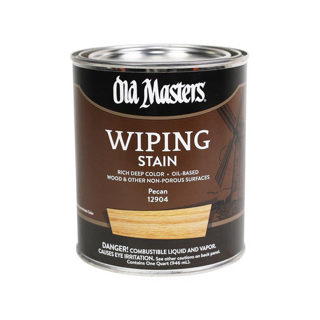 Old Masters Semi-Transparent Pecan Oil-Based Wiping Stain 1 qt, Pack of 4