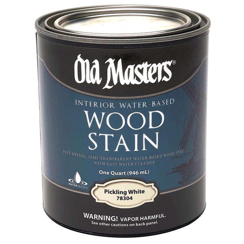 Old Masters Semi-Transparent Pickling White Water-Based Latex Wood Stain 1 qt, Pack of 4