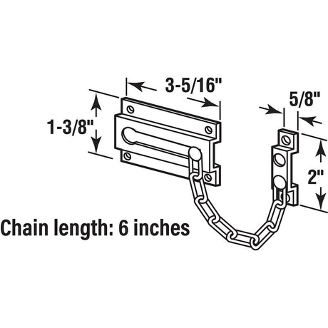 Defender Security U-9907 Chain Door Guard, Solid Brass, Polished Brass