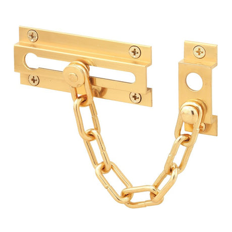 Defender Security U-9907 Chain Door Guard, Solid Brass, Polished Brass
