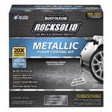 Rust-Oleum 299743 Floor Coating Kit, High-Gloss, Gunmetal, Liquid, 70 oz, Pack of 2