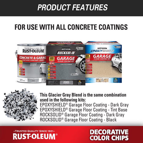 Rust-Oleum Indoor and Outdoor Glacier Gray Blend Decorative Color Chips 1 lb