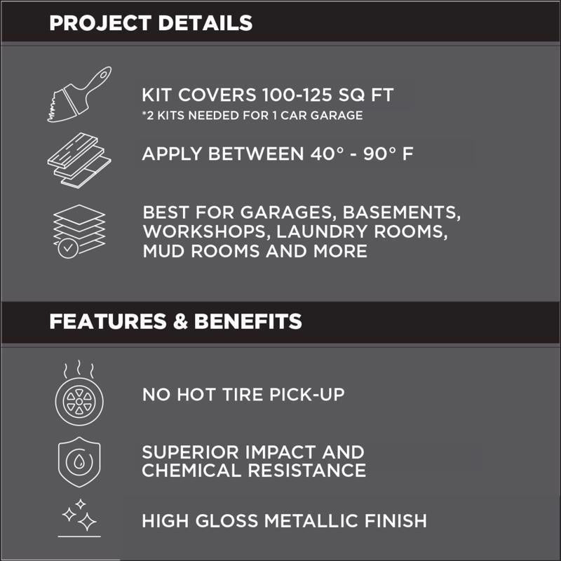 Rust-Oleum RockSolid High-Gloss Brilliant Blue Garage Floor Coating Kit 70 oz, Pack of 2