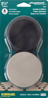 Shepherd Hardware 9222 Furniture Cup, Round, 2-3/4 in Dimensions, Polyethylene, Black, 4/PK