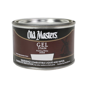 Old Masters Semi-Transparent Pickling White Oil-Based Alkyd Gel Stain 1 pt, Pack of 4