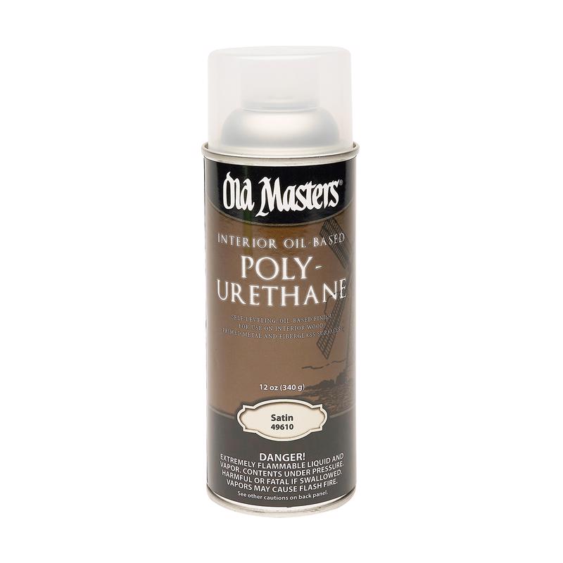 Old Masters Satin Clear Oil-Based Polyurethane Spray 12 oz, Pack of 6