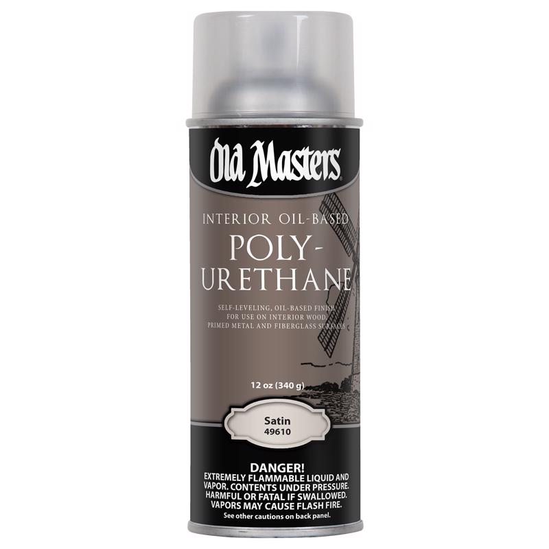 Old Masters Satin Clear Oil-Based Polyurethane Spray 12 oz, Pack of 6