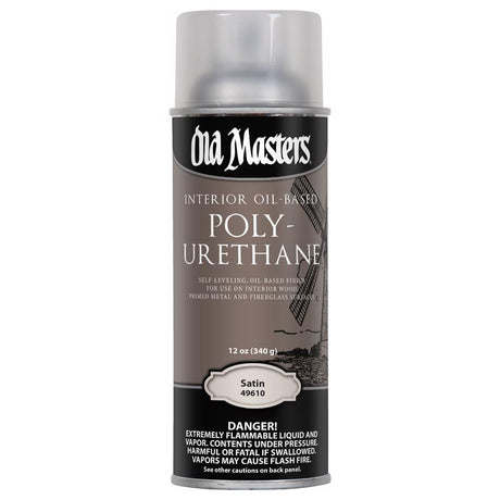 Old Masters Satin Clear Oil-Based Polyurethane Spray 12 oz, Pack of 6