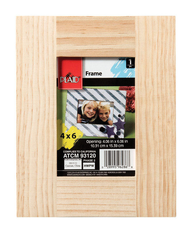 Plaid Natural Brown Wood Picture Frame 0.45 in. H X 7-3/4 in. W, Pack of 3
