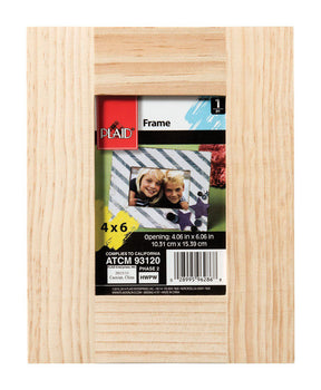Plaid Natural Brown Wood Picture Frame 0.45 in. H X 7-3/4 in. W, Pack of 3