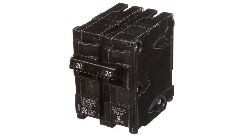 Siemens Q220 Circuit Breaker, Mini, 20 A, 2 -Pole, 120/240 V, Fixed Trip, Plug Mounting