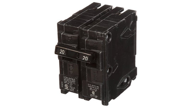 Siemens Q220 Circuit Breaker, Mini, 20 A, 2 -Pole, 120/240 V, Fixed Trip, Plug Mounting