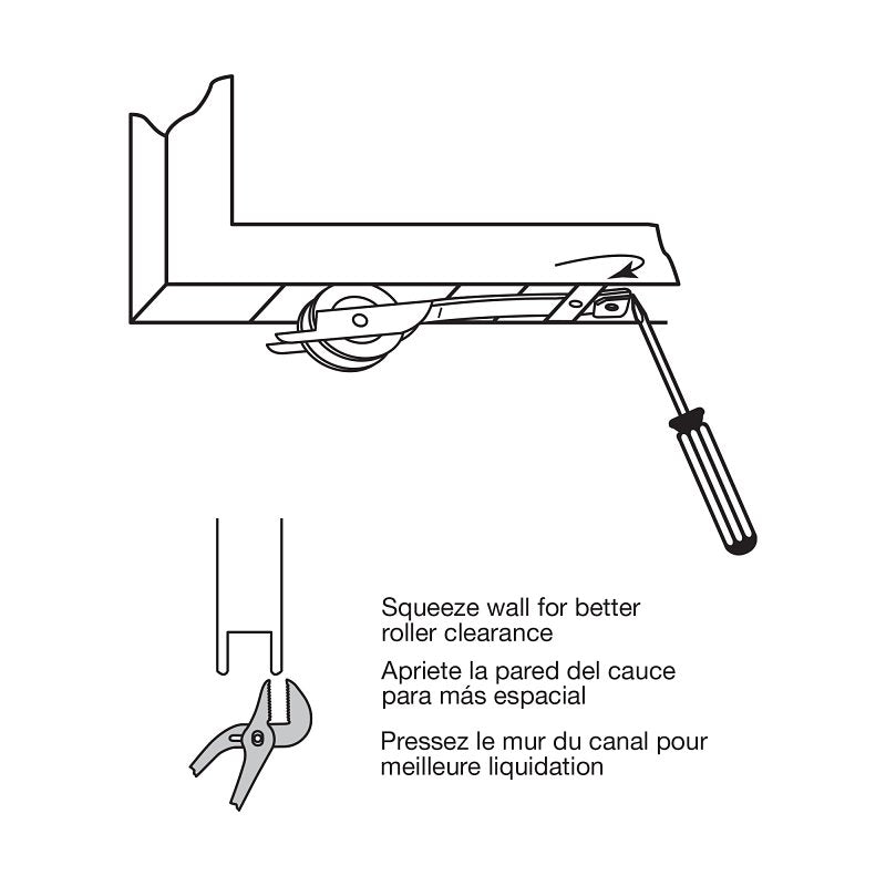 Prime-Line B 704 Flat Spring Tension Roller Assembly, 1 in Dia Roller, 1/4 in W Roller, Steel Roller, Concave Roller