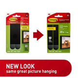 Command 17217BLK-8ES Picture Hanging Strip, Foam Backing, Black, 20 lb, 8/PR