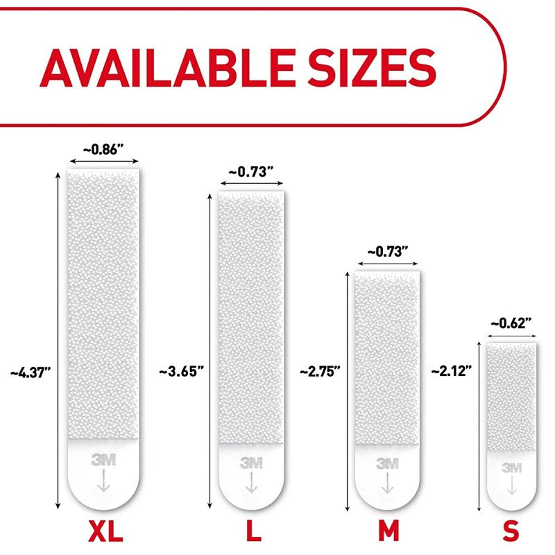 Command 17218-16ES Picture Hanging Strip, White, 20 lb