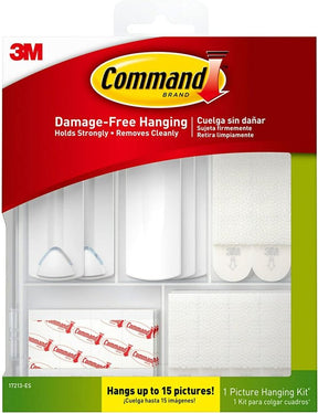 Command 17213-ES Assorted Picture Hanger Kit, Plastic, Clear/White