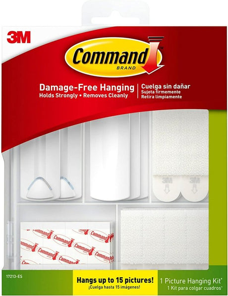 Command 17213-ES Assorted Picture Hanger Kit, Plastic, Clear/White