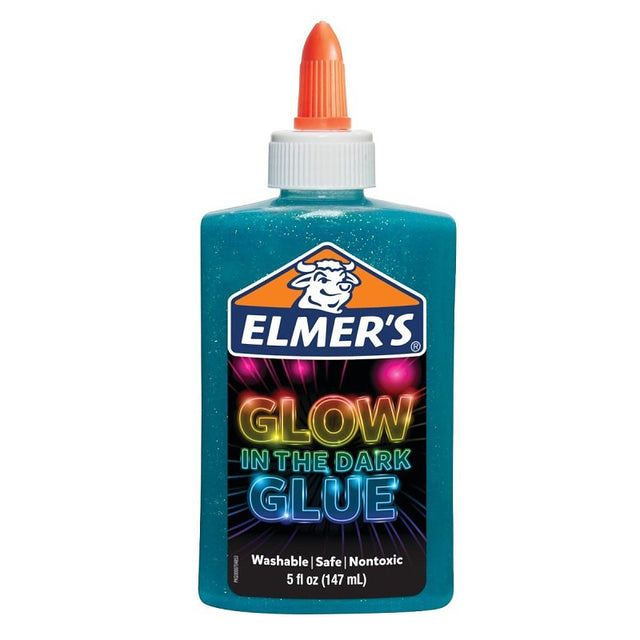 Elmers 2034490 Glow-In-The Dark Glue, Blue, 5 oz Bottle