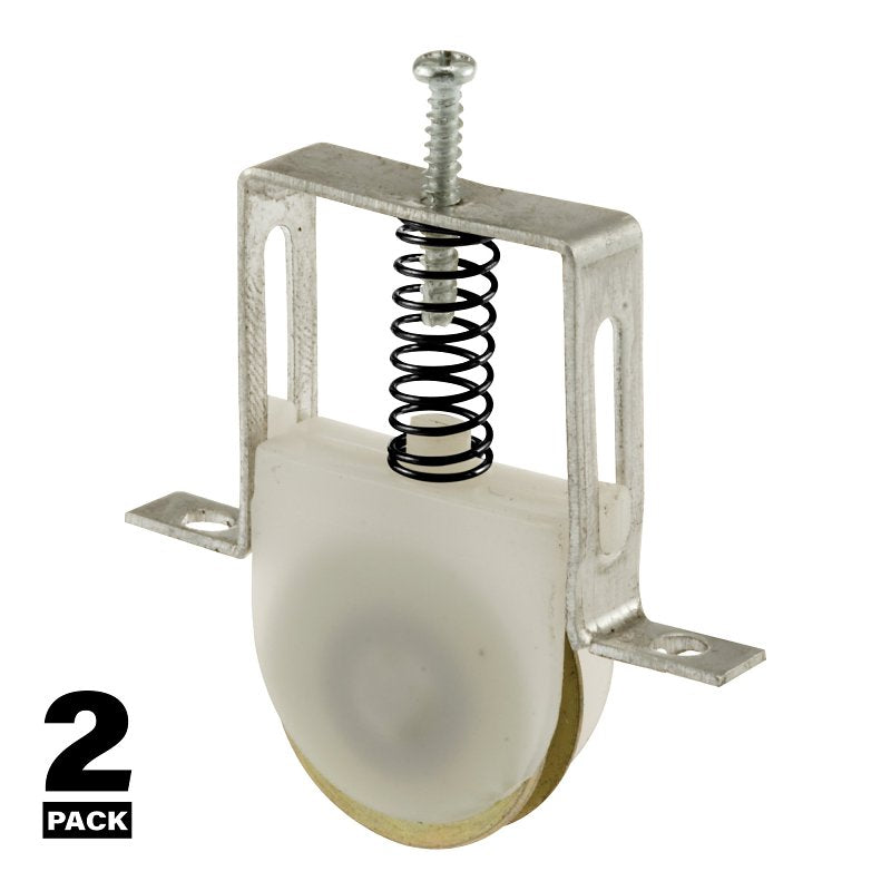 Prime-Line B 617 Adjustable Roller Assembly, Bottom Mounting, 1 in Dia Roller, 1/4 in W Roller, Steel Roller, 3/8 in W