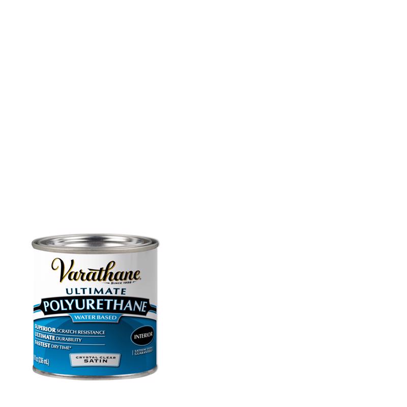 Varathane Transparent Satin Crystal Clear Water-Based Acrylic Ultimate Polyurethane Finish 0.5 pt, Pack of 4