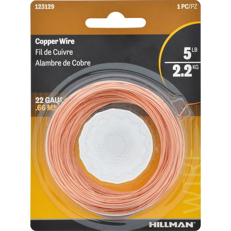 Hillman 50163 Utility Wire, 75 ft L, 22, Copper