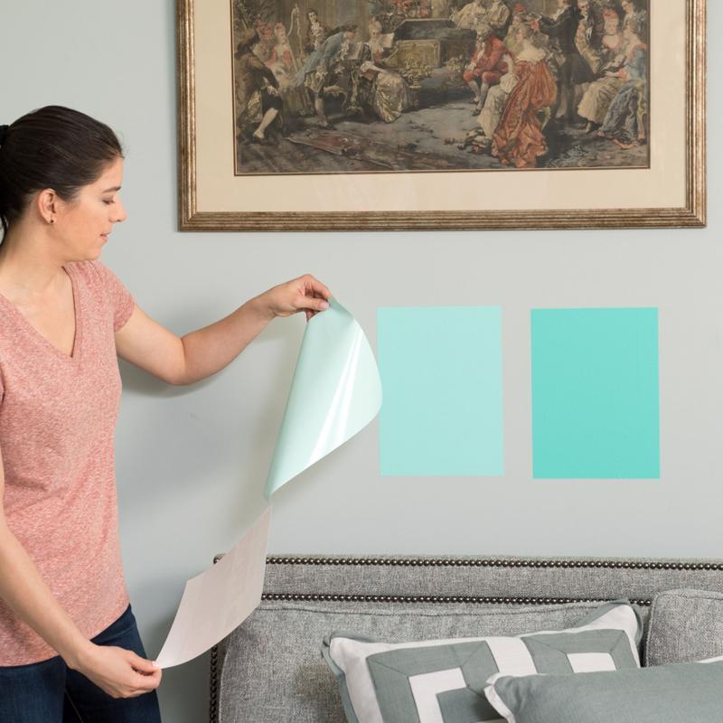 SureSwatch 9 in. W X 12 in. L Clear Plastic Paint & Stick Paint Samples, Pack of 50