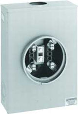 Square D URTRS213B Meter Socket, 1-Phase, 200 A, 600 V, 4-Jaw, Overhead, Underground Cable Entry, NEMA 3R Enclosure