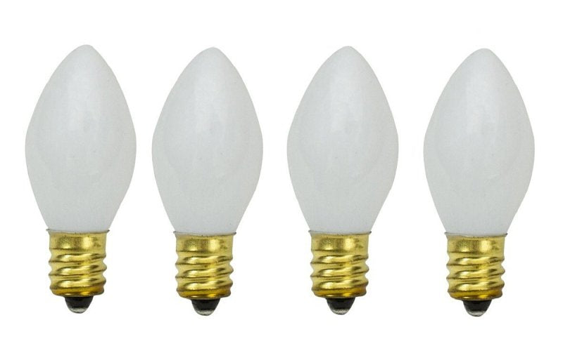Santas Forest 27981 Filament Bulb, C9 Lamp Base, White, Pack of 25