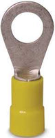 Gardner Bender 20-108 Ring Terminal, 600 V, 12 to 10 AWG Wire, 1/4 to 3/8 in Stud, Vinyl Insulation, Copper Contact, Yellow