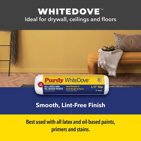 Purdy White Dove Woven Fabric 14 in. W X 1/2 in. Paint Roller Cover 1 pk