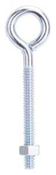 ProSource LR267 Eye Bolt, 4.7 mm Thread, Machine Thread, 1-5/8 in L Thread, 3/4 in Dia Eye, 79 lb Working Load, Steel, Pack of 20