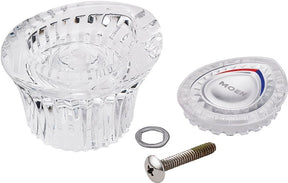 Moen 98039 Faucet Handle Kit with Cap, Plastic, Chrome-Plated, For: Chateau Single Handle Tub/Shower Faucets