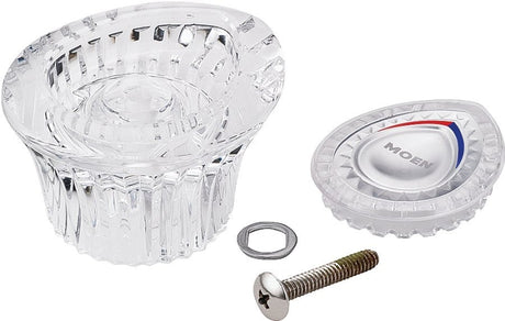 Moen 98039 Faucet Handle Kit with Cap, Plastic, Chrome-Plated, For: Chateau Single Handle Tub/Shower Faucets