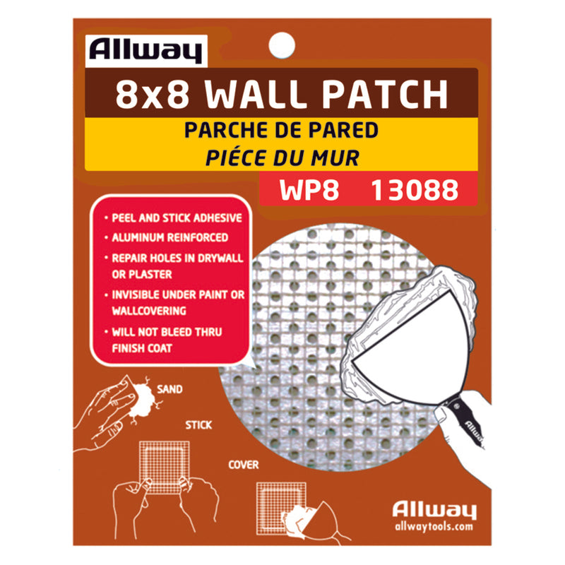 Allway 8 in. L X 8 in. W Fiberglass White Self Adhesive Drywall Mesh Patch, Pack of 10
