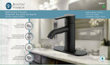 Boston Harbor FS6A0128BL Lavatory Faucet, 1.2 gpm, 1-Faucet Handle, 1, 3-Faucet Hole, Metal/Plastic, Matte Black