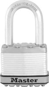 Master Lock M5XKADLF Padlock, Keyed Alike Key, 3/8 in Dia Shackle, 1-1/2 in H Shackle, Boron Carbide Shackle, Steel Body