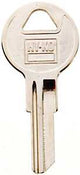 Hy-Ko 11010IN8 Key Blank, Brass, Nickel, For: ILCO Cabinet, House Locks and Padlocks, IN8 Key Number, Pack of 10