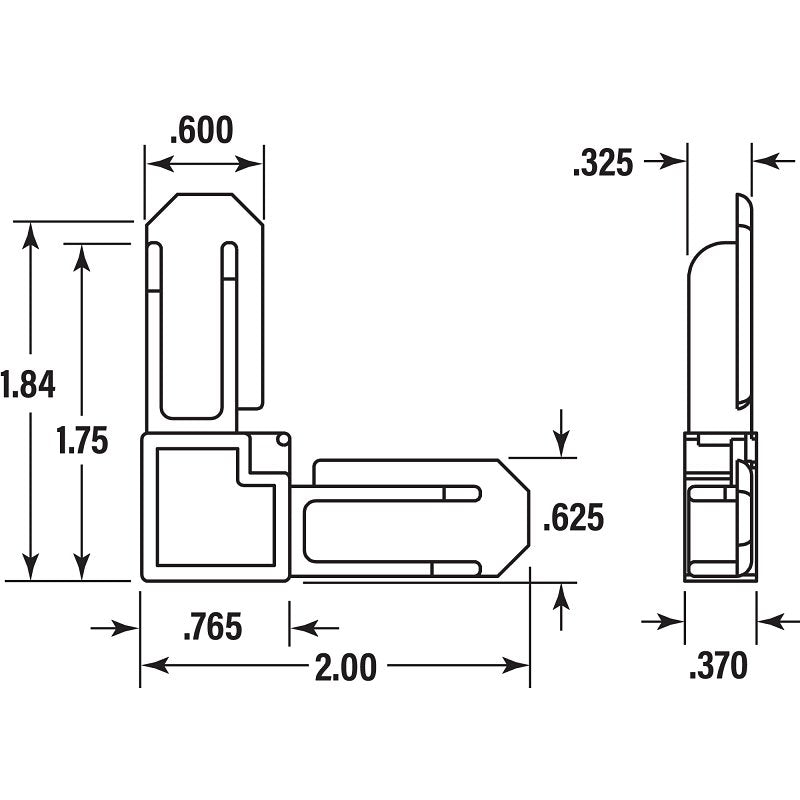 Prime-Line PL 14274 Square Cut Screen Frame Corner, Plastic, White, For: PL14062 Screen Frame