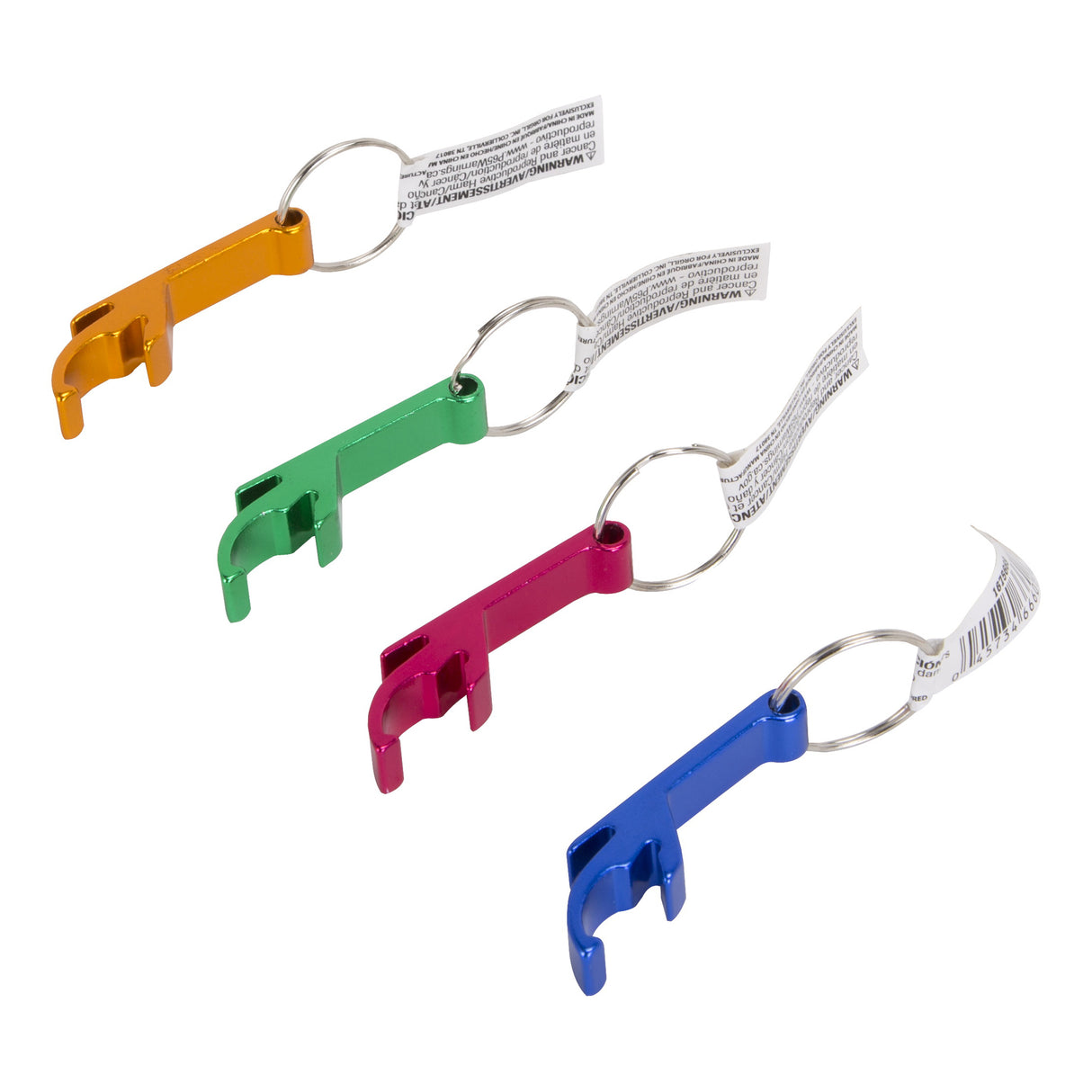 Vulcan SZ007-1 Key Ring, Key Ring Ring, 7/8 in Dia Ring, Aluminum Case, Blue/Gold/Green/Pink, Pack of 120