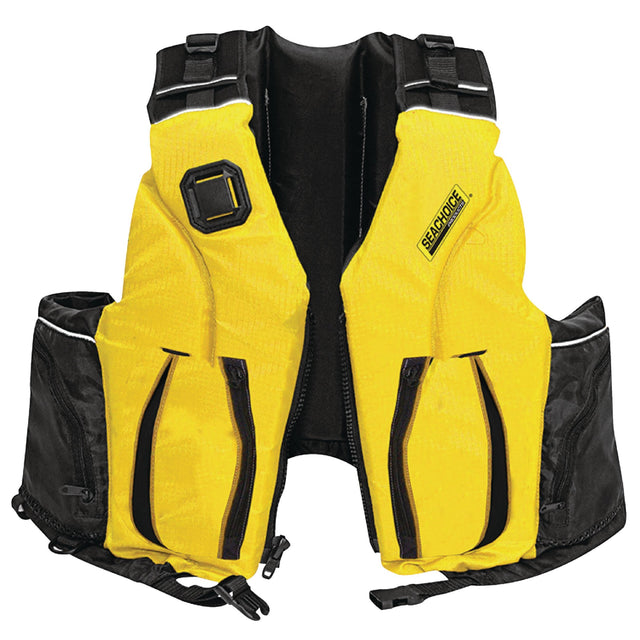 Seachoice 85974 Adult Dual Size Canoe/Kayak PFD, Yellow/Black, L/XL