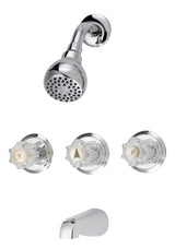 Boston Harbor GU-F3010506CP Tub/Shower, Fixed-Mount Showerhead, 1.75 gpm Showerhead, 1-Spray Setting, 3-Handle