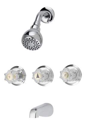 Boston Harbor GU-F3010506CP Tub/Shower, Fixed-Mount Showerhead, 1.75 gpm Showerhead, 1-Spray Setting, 3-Handle