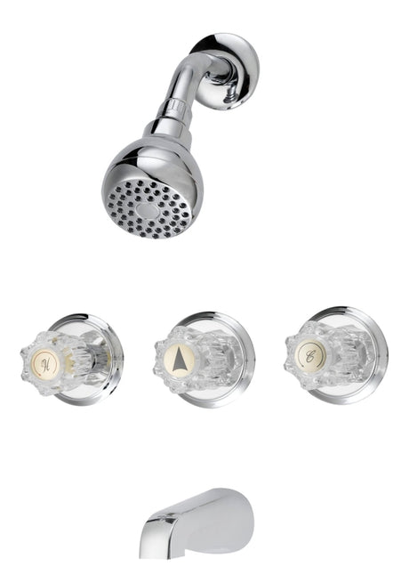 Boston Harbor GU-F3010506CP Tub/Shower, Fixed-Mount Showerhead, 1.75 gpm Showerhead, 1-Spray Setting, 3-Handle